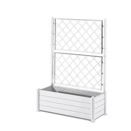 Stefanplast Caja de flores rectangular con enrejado Acabado madera 100x43xH142 cm 80 L Blanco Precio: 97.68999977. SKU: S7106026