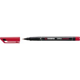 Stabilo Marcador Permanente Universal OHPen Punta Fina 0.7 mm Rojo - Ideal para Superficies Lisas - Caja 10 Unidades