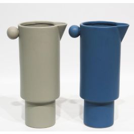 DKD Home Decor Jarrón Urban de Porcelana Azul Gris 29 x 17 x 11.5 cm (Pack de 2 Unidades) Precio: 16.24062. SKU: B1B3PYPA6B
