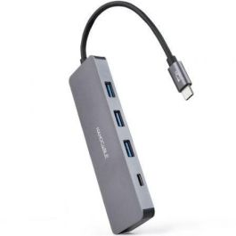 Nanocable 10.16.4409 Hub USB-C 4 puertos (3 USB-A 3.0, 1 USB-C) Gris, Aluminio, 5Gbps, 10cm, Compatible Windows, MacOS, Linux