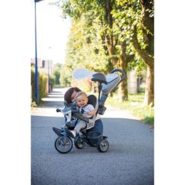 Smoby - Triciclo Baby Driver Plus Gris - Bicicleta Evolutiva Infantil desde 10 Meses - Ruedas Silenciosas - Freno de Estacionamiento