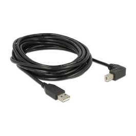 DeLOCK Cable USB 2.0 Macho A a Macho B en Ángulo, 5 Metros, Negro - 480 Mbit/s