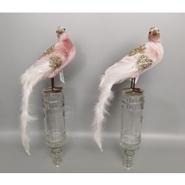 DKD Home Decor Figura Navidad Alpina Pájaro Rosa Dorado Blanco Poliéster 9x46x20 cm Lote 2 Unidades Precio: 16.9158. SKU: B13BL7JCZC