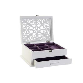 DKD Home Decor Joyero Romántico MDF y Cristal Blanco Lila 25.5x19.5x11 cm Colección Melocotón in Love (2 Unidades) Precio: 48.98999963. SKU: B1DJBFCFF4