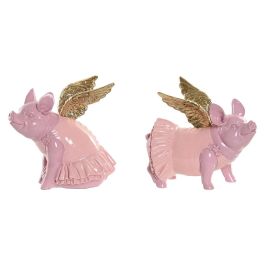 DKD Home Decor Figura de Cerdo Moderno de Resina Rosa 11 x 17 x 19 cm (2 Unidades) DKD Home Decor Figura de Cerdo Moderno de Resina Rosa 11 x 17 x 19 cm (2 Unidades)