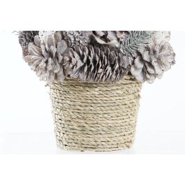 DKD Home Decor Centro de Mesa Navideño Alpino Blanco Rojo 19x19x19 cm (2 Unidades) – Decoración con Piña y Porexpan