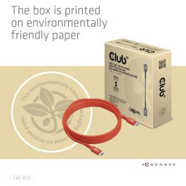 Club3D Cable USB-C a USB-C PD 240W 480Mb/s 3m Naranja USB 2.0 Macho/Macho Certificado USB-IF