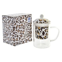 DKD Home Decor Mug para Infusiones Colonial, Diseño Leopardo, 300ml, Cristal y Porcelana, Apto Microondas/Lavavajillas (Pack 6 Surtidos) DKD Home Decor Mug para Infusiones Colonial, Diseño Leopardo, 300ml, Cristal y Porcelana, Apto Microondas/Lavavajillas (Pack 6 Surtidos)