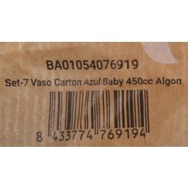 Algon Set 7 Vasos de Cartón Azul Baby 450 cc (9x13.5x9 cm) (16 Unidades)