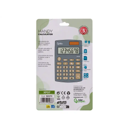 Liderpapel xf07 Calculadora de Bolsillo 8 Dígitos Solar y Pilas Gris 98x62x8 mm