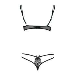 Conjunto de Lencería con Encaje Obsessive Intensa set Negro S/M
