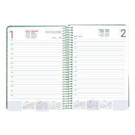 Agenda Espiral Liderpapel Syros A5 2025 Dia Pagina Color Verde Papel 60 gr