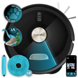 Cecotec Conga M100 Spin AI Robot Aspirador Inteligente con Láser y Cepillo Silicona Antienredos para Mascotas 20000 Pa Negro Precio: 182.8899996. SKU: B1ASTR3PDK