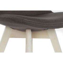 DKD Home Decor Silla de Comedor Scandi Marrón Acolchada de Poliéster 56 x 83 x 48 cm, Altura Asiento 47cm