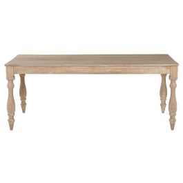 Mesa de Comedor Home ESPRIT Blanco madera de teca 195 X 97 X 77 cm