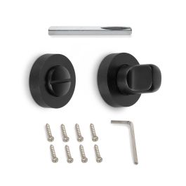 Emuca Lote de 5 condenas con roseta redonda para puertas de interior, diámetro 35mm, Zamak, Negro