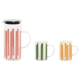 DKD Home Decor Jarra Moderna de Cristal 10 x 22.5 x 17 cm Verde Amarillo Set de 3 (Capacidad 1.2L)