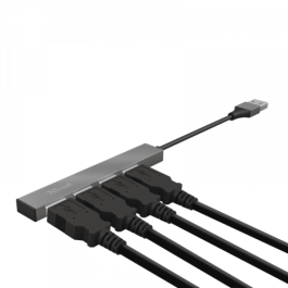 Hub USB Trust 23786 USB x 4 Gris Plateado Aluminio 3600 W