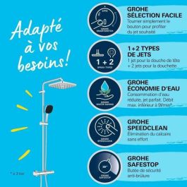 Grohe 26696001 Columna de Ducha Termostática Vitalio Comfort 250 Ahorro de Agua Cromo
