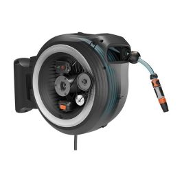 Gardena P4A S w 40m 2.5Ah/18V Enrollador de manguera con batería XXL para pared, 40 m, Negro