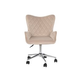 DKD Home Decor Silla Loft Crema Metal/Poliéster Plateado 56.5x80x52 cm