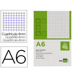 Liderpapel Bloc de Notas A6 Cuadro 4mm 80 Hojas 60g/m² Perforado Precio: 8.59000054. SKU: B147LBYKSB