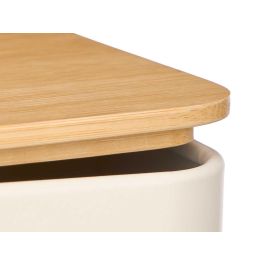 Kinvara Panera de Metal Color Crema con Tapa de Bambú – Caja para Conservar Pan Fresco en la Cocina 33x12x18 cm (4 Unidades) Kinvara Panera de Metal Color Crema con Tapa de Bambú – Caja para Conservar Pan Fresco en la Cocina 33x12x18 cm (4 Unidades)