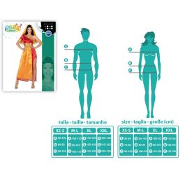 Disfraz Hindu Mujer Adulto Naranja XS-S Temática Países del Mundo