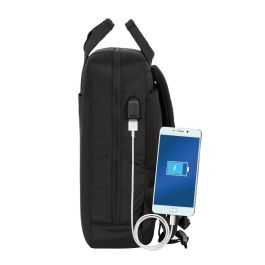 Safta Mochila Business para Portátil 13.3'' con USB, Negra, 29x39x11cm, Nylon 900D y Piel PVC