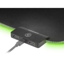 Mars Gaming MMPRGB2 Alfombrilla Gaming XXL RGB LED, HUB 2x USB 2.0, Superficie Nanotextil, Base Caucho, 800x300x4mm