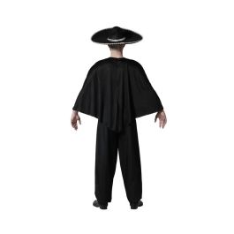 Disfraz Mariachi Hombre Adulto con Poncho Multicolor y Calaveras Talla Única