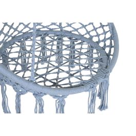DKD Home Decor Silla Colgante Azul Celeste para Terraza y Jardín, Algodón y Acero, 100kg, 80x63x128 cm