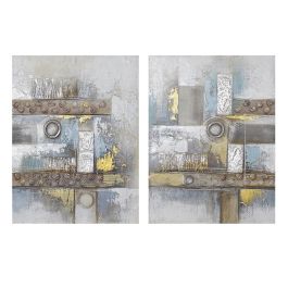 DKD Home Decor Cuadro Moderno Abstracto Gris y Azul 80x60 cm con 3 cm de Profundidad, de Lienzo y MDF, Pack de 2 Unidades Precio: 30.19434. SKU: B13EREFLQK