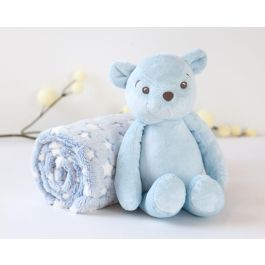 Oso De Peluche Azul Con Mantita De Estrellas Precio: 16.50000044. SKU: B14VAYHP5L