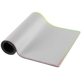 Mars gaming Alfombrilla MMP224W XXL Blanco | Superficie de Nano-Textil de Alta Calidad para Precisión y Comodidad | Bordes con Diseño Rainbow Exclusivo