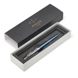 Parker Jotter Core Waterl0O Bolígrafo de Tinta Azul con Acabado Cromado y Clip de Acero Inoxidable