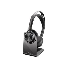 Poly 9T9J4AA Auriculares Inalámbricos Voyager Focus 2 para Microsoft Teams con Micrófono Cancelación Ruido ANC Bluetooth Adaptador USB-C/A Soporte de Carga Negro.