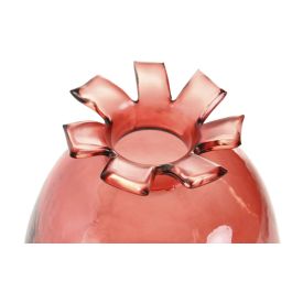 DKD Home Decor Jarrón Moderno de Cristal Granate 16 x 19 x 16 cm (4 Unidades)