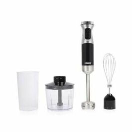Princess 01.221222.01.650 Set Batidora de Mano 1000W, 2 Velocidades, Vaso Medidor 0.7L, Picadora 0.5L, Batidor de Varillas, Acero Inoxidable