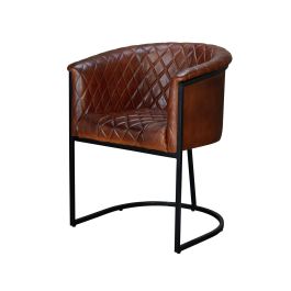 Giner Y Colomer Silla Cuero Natural con Patas de Metal Color Marrón Precio: 471.8879. SKU: B1FCSMWLFJ