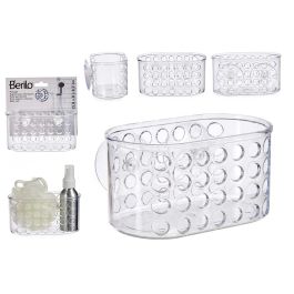 Portagel pequeño con ventosa transparente Berilo 15.8x8.5x8 cm (24 Unidades) Precio: 37.8900005. SKU: B1H46JGSDS