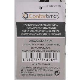 Cesta de metal organizadora Confortime 28x22x12.5 cm (12 Unidades)