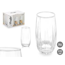 Vaso Rayas 510Ml Transparente Vivalto 6X15CM (24 Unidades) Precio: 26.8899994. SKU: B17S4GZAW3