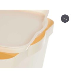 Kipit Caja Plástico con Tapa 14 L Crema 29.5 x 14.3 x 45 cm (Set de 12)
