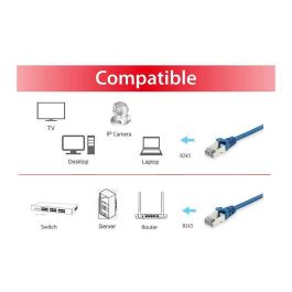 EQUIP 606203 Cable de Red Cat6A S/FTP LSZH, 1m, Conectores RJ45, Color Azul