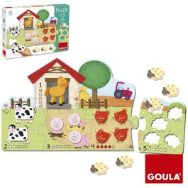 Goula Puzzle 1-5 53438 Aprende a Contar con Animales de Granja de Madera para +12 meses