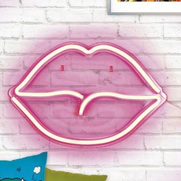 Home Deco Factory Lámpara Neón LED USB "Boca" Colección Neon 150 Leds 620-650K Luz Cálida con Cable USB 2 Metros 42x2x28cm