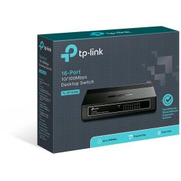 TP-Link TL-SF1016D Switch de Red Fast Ethernet No Administrado 16 Puertos RJ-45 para Montaje en Rack o Pared Negro
