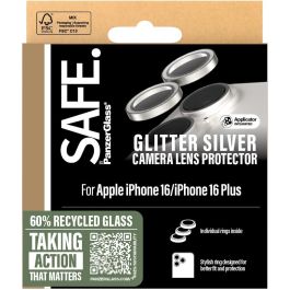 PanzerGlass Protector Lente Cámara Glitter Silver para iPhone 16 / 16 Plus