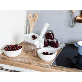 Leifheit 37211 Deshuesador de Cerezas Cherrymat - Separación Limpia, Rápida y Fácil - Procesa hasta 15 kg - Blanco